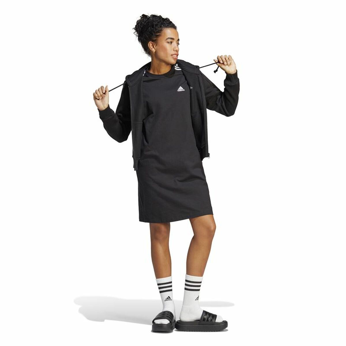 Kleid Adidas 3S Boyfriend Single Schwarz