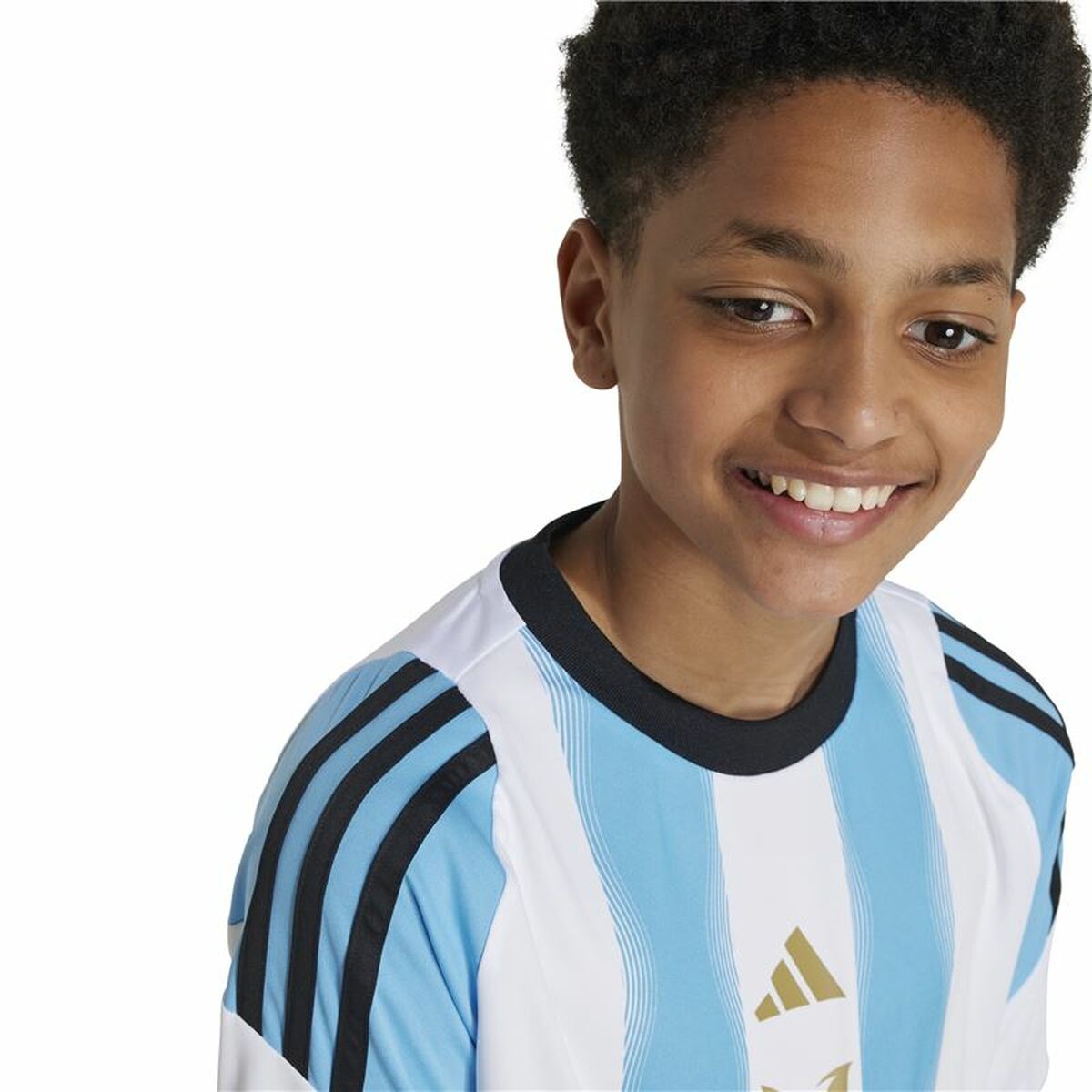 Fußballtrikot T-Shirt Adidas Messi Training Blau Weiß