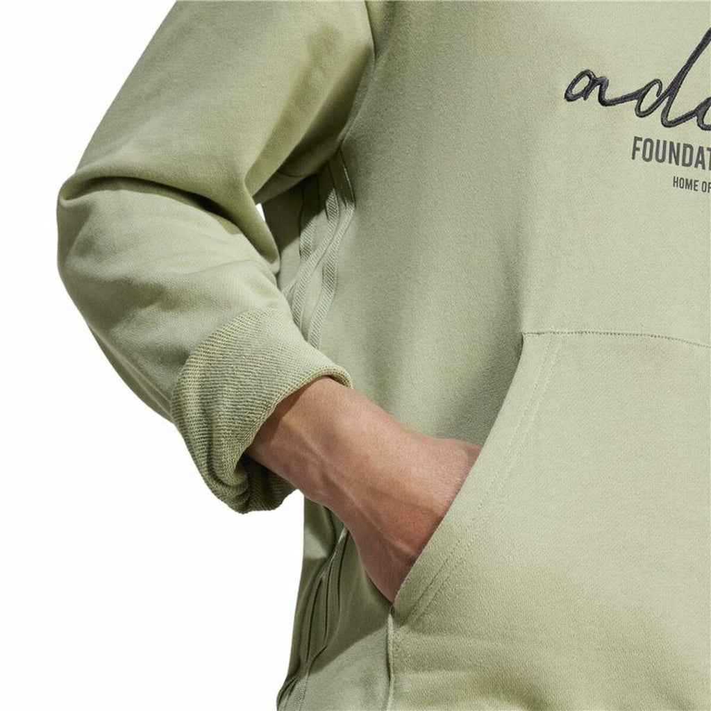 Herren Sweater mit Kapuze Adidas Brand Love French Terry Hoodie grün – LuxeStyle Schweiz