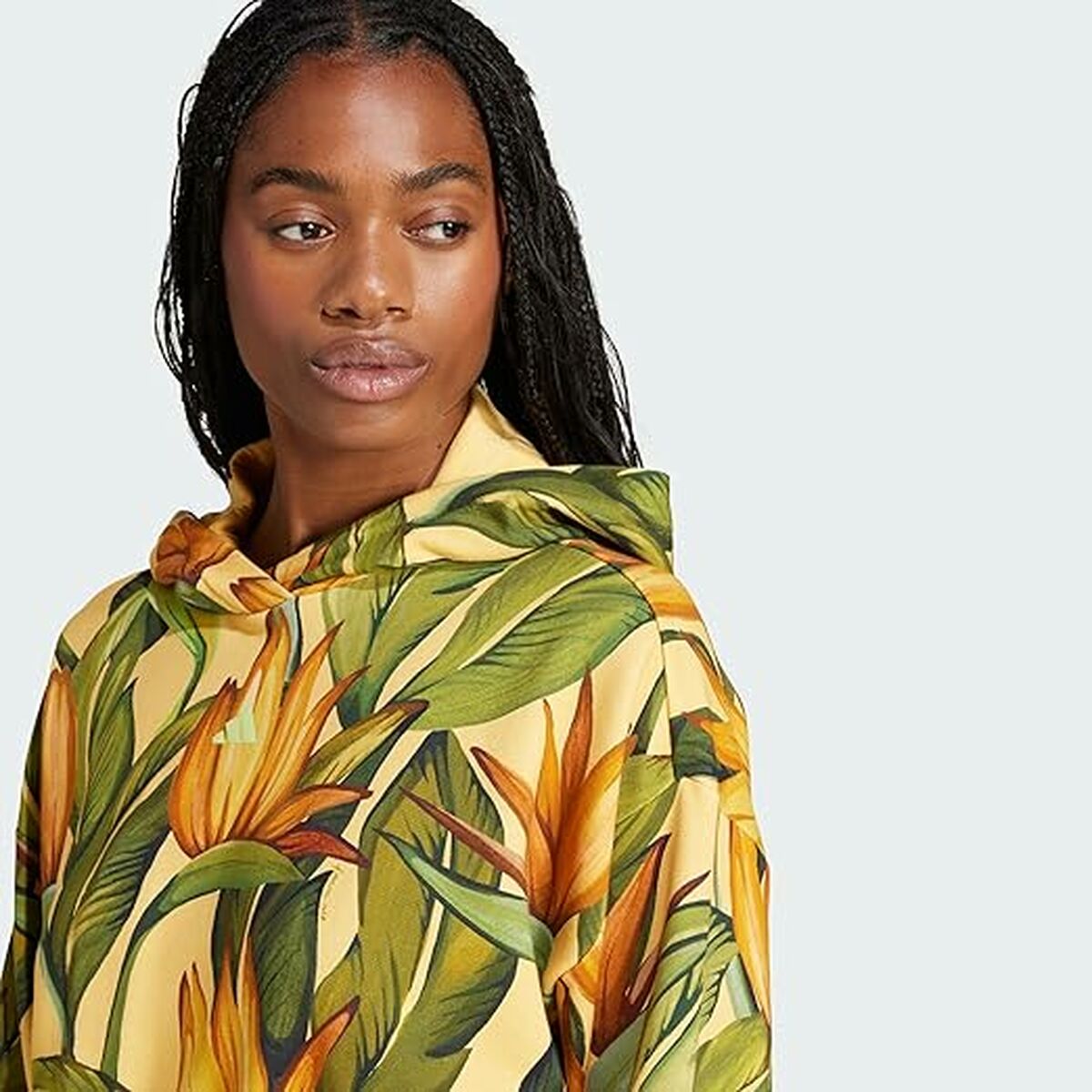 Damen Sweater mit Kapuze Adidas FARM HOODIE JD6282 Gelb
