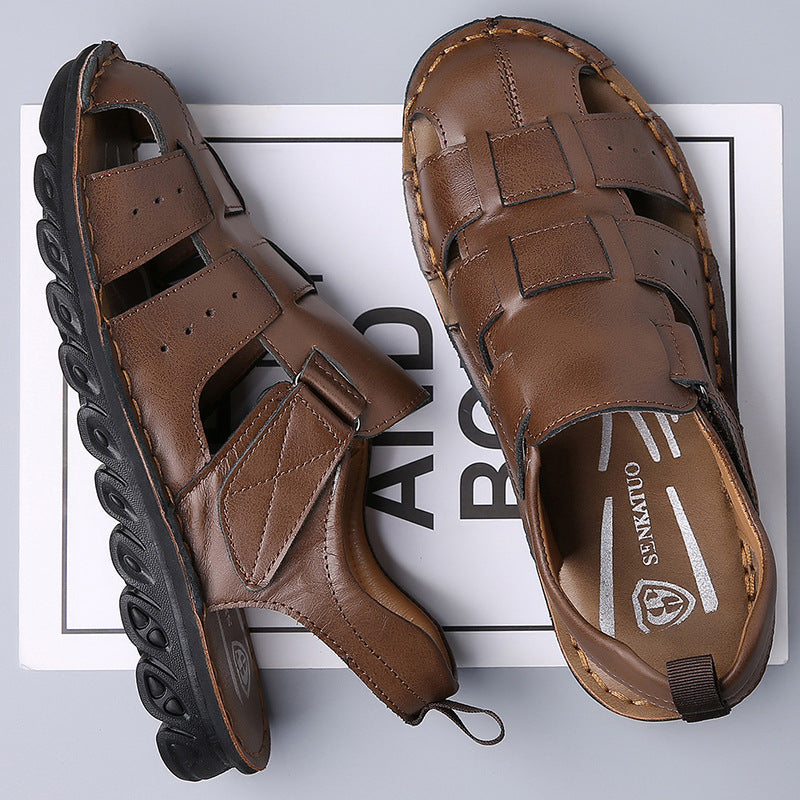 Herren Leder-Sandalen mit weicher Sohle