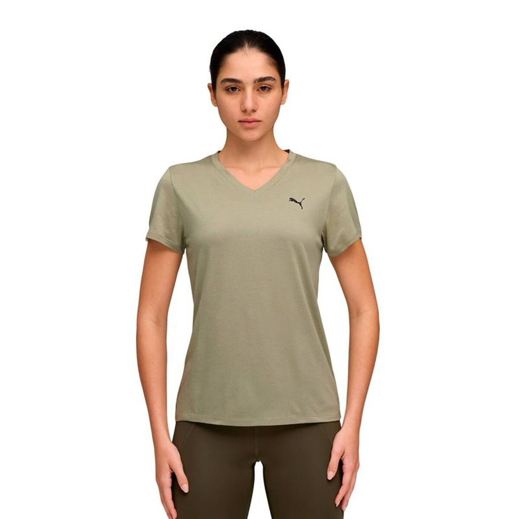 Damen Kurzarm-T-Shirt Puma Essentialsential Vnec Fitness