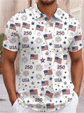 Herren Kurzarmhemd mit Revers und Print – Bild 1 | LuxeStyle