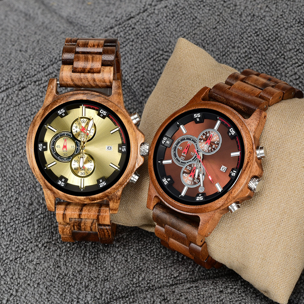 Männliche Holz-Uhr mit Quarzwerk – Bild 5 | LuxeStyle