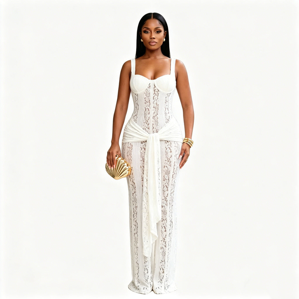 Spitzenkleid «Hollow-out Strap»