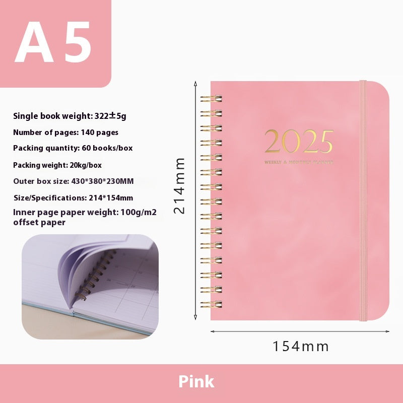 Kunstleder-Notizbuch mit Metallspirale A5 – Bild 12 | LuxeStyle