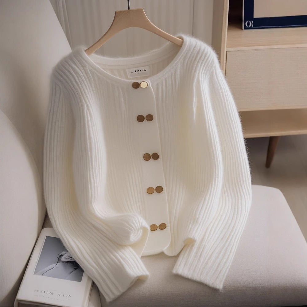 Kurzes Stricktop für Damen, Langarm – Bild 4 | LuxeStyle