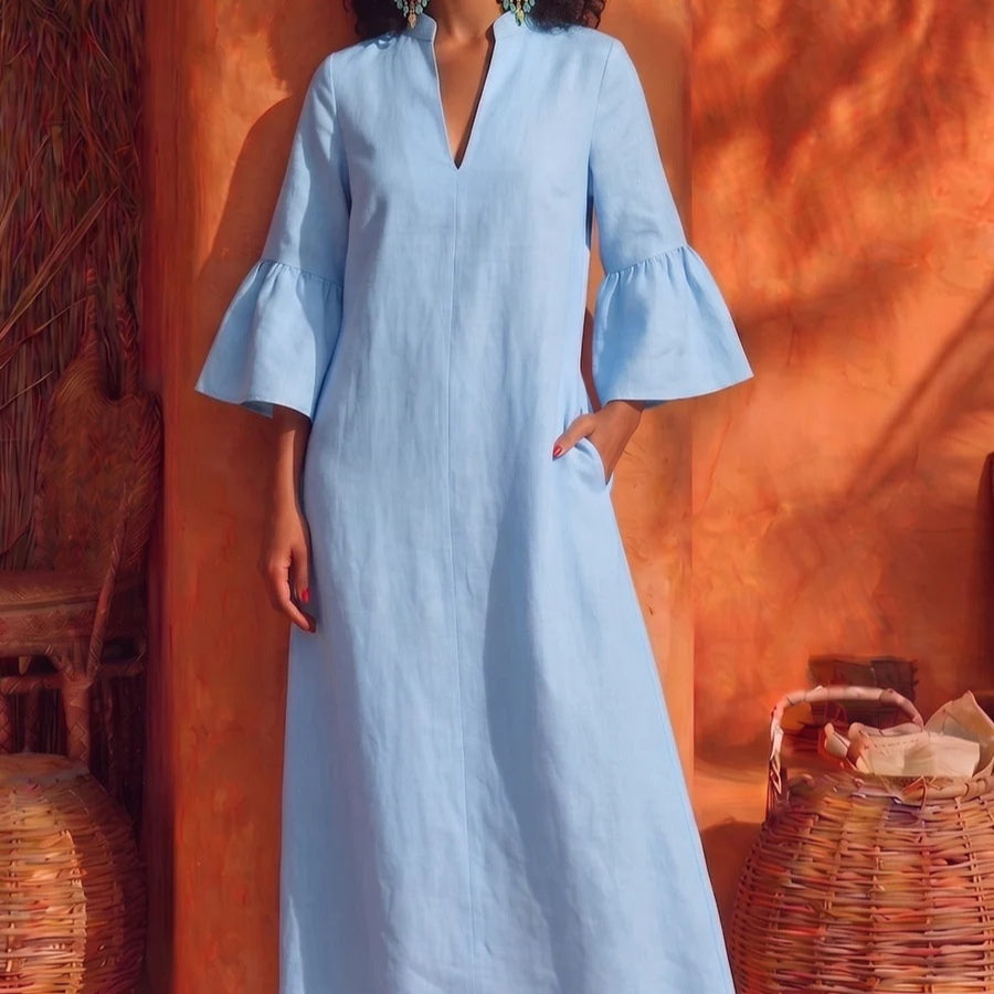 Freizeitkleid mit Rüschenärmeln