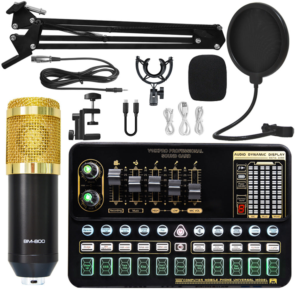 Live Broadcast Soundkarten-Set mit Kondensatormikrofon