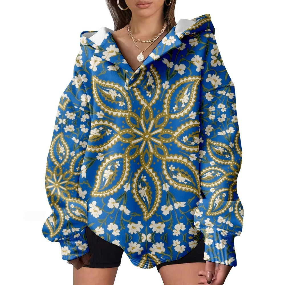 Blumenprint Langarmpulli Damen