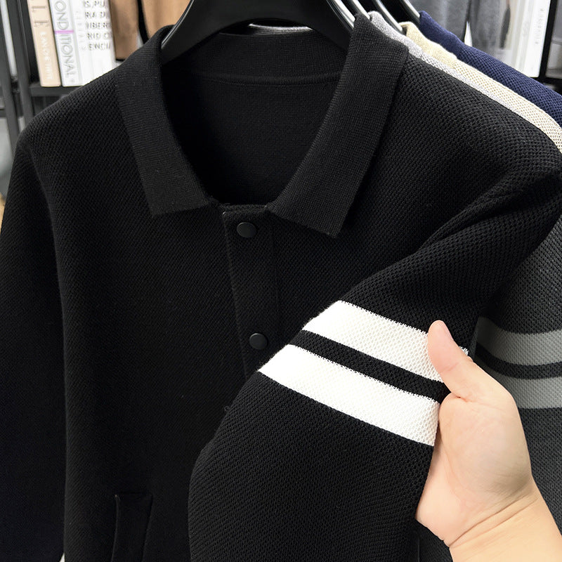 Strick-Cardigan mit Revers für Herren – Bild 3 | LuxeStyle