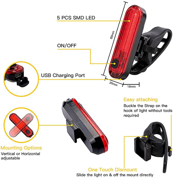 USB-Licht für sicheres Radfahren