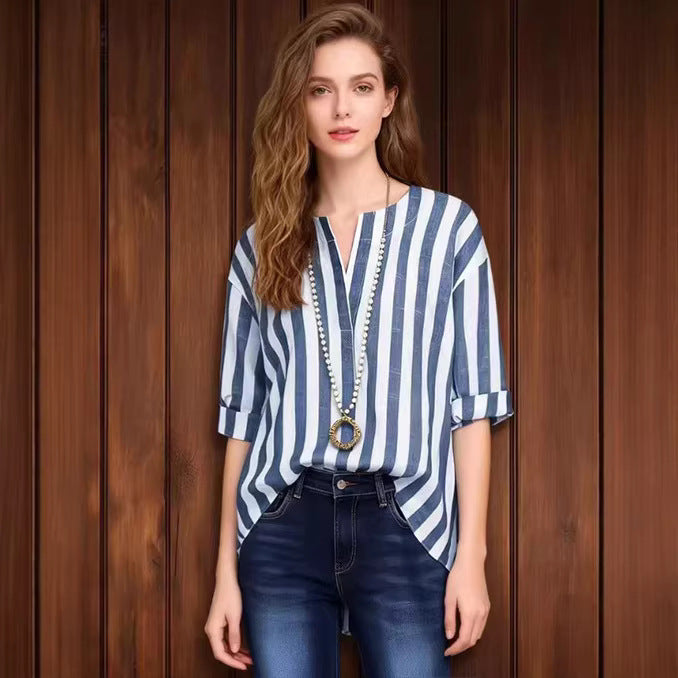 Damen Bluse mit Streifenmuster – Bild 6 | LuxeStyle