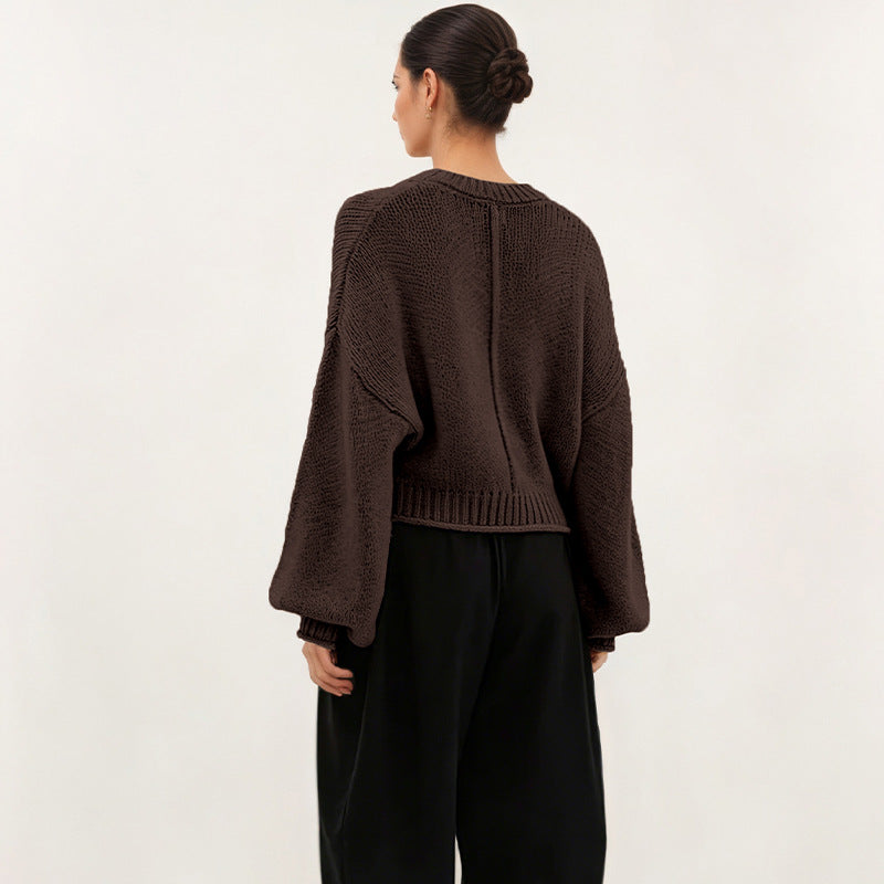 Strickpullover Rundhals Loose-Fit Damen