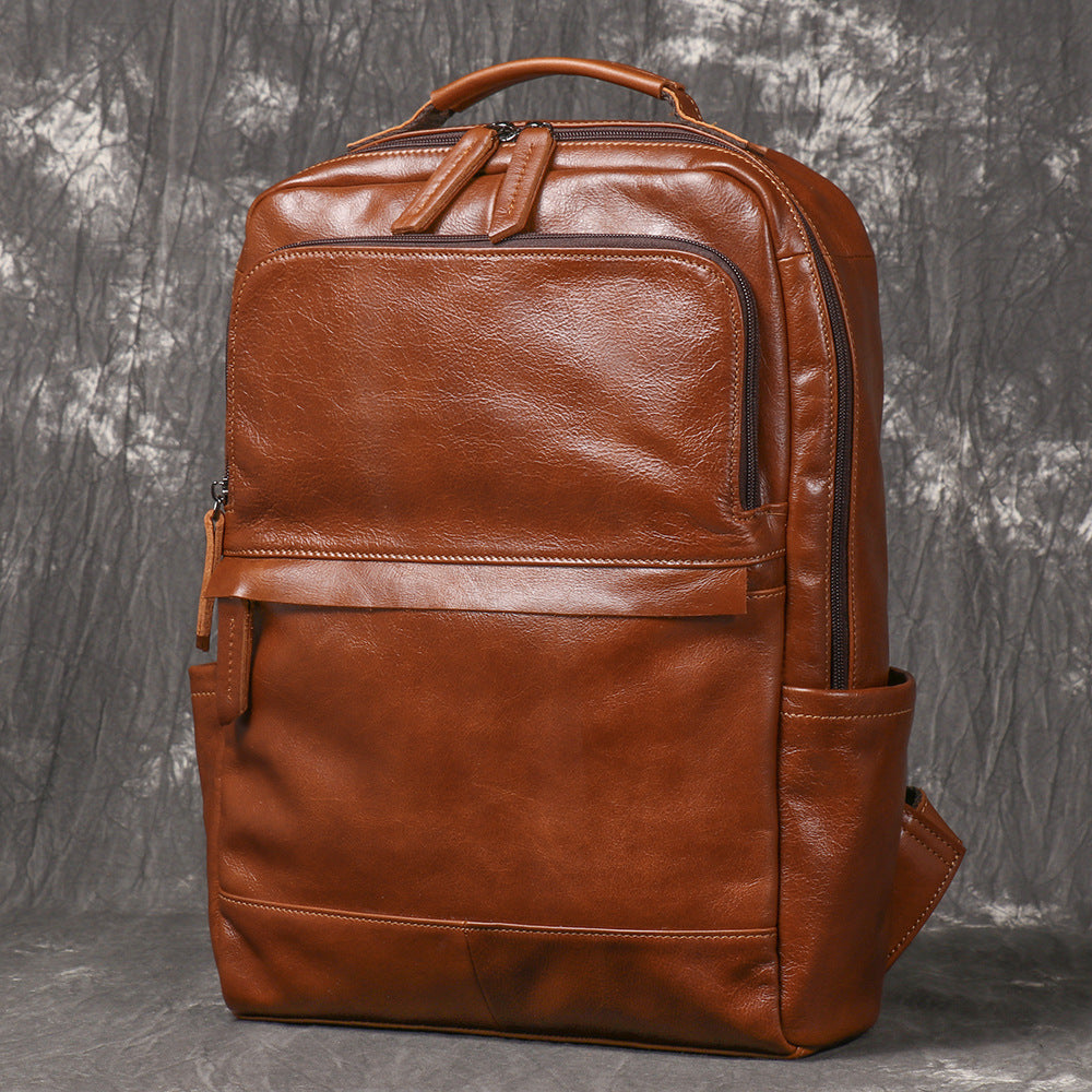 Retro Lederrucksack aus Vollnarbenleder