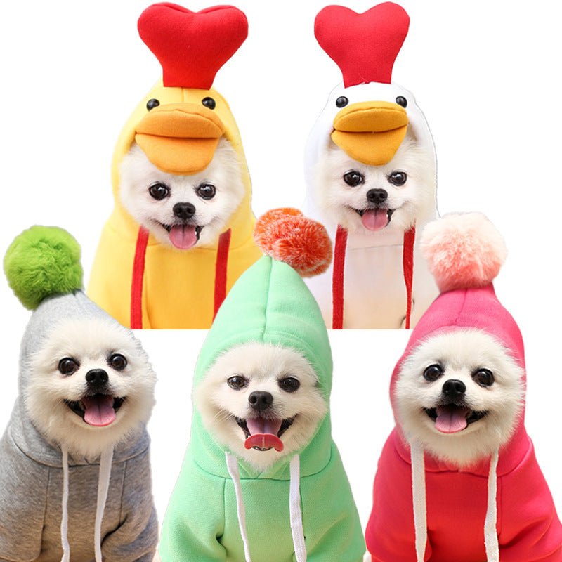 Fleece-Kapuzenpullover für Hunde mit Früchtedesign