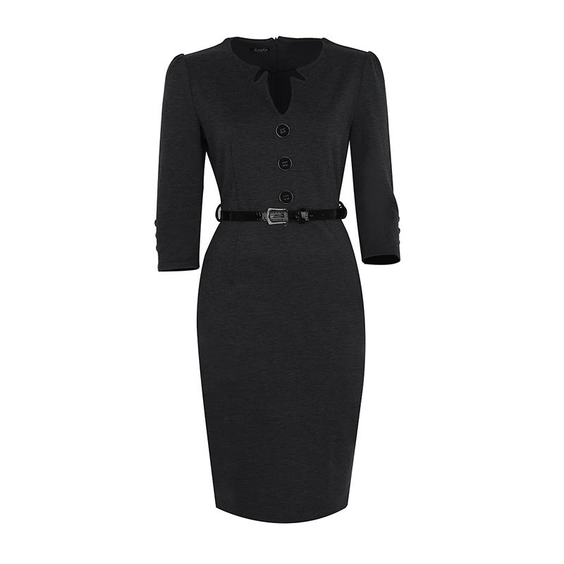 Patchwork Mini-Kleid mit V-Ausschnitt – Bild 6 | LuxeStyle