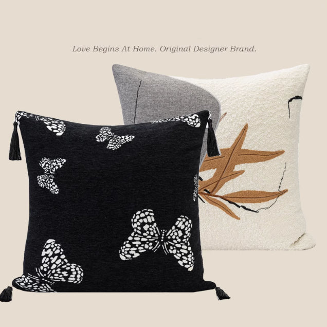 Sofakissen in Chenille mit chinesischem Muster – Bild 4 | LuxeStyle