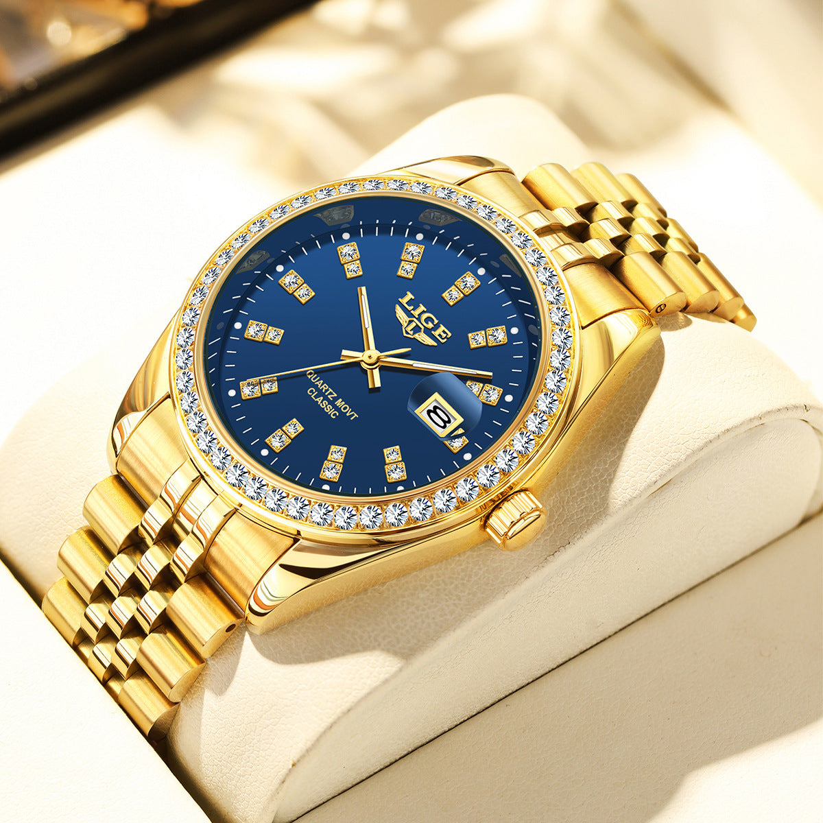 Elegante Quarz-Armbanduhr