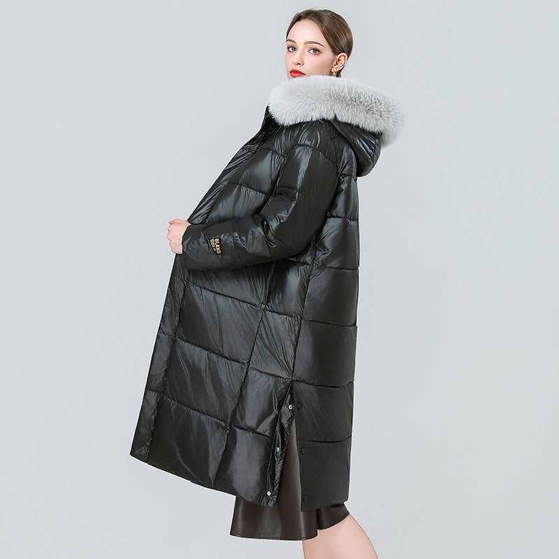 Schwarzer Wollgefütterter Parka mit goldener Krempe – Bild 4 | LuxeStyle
