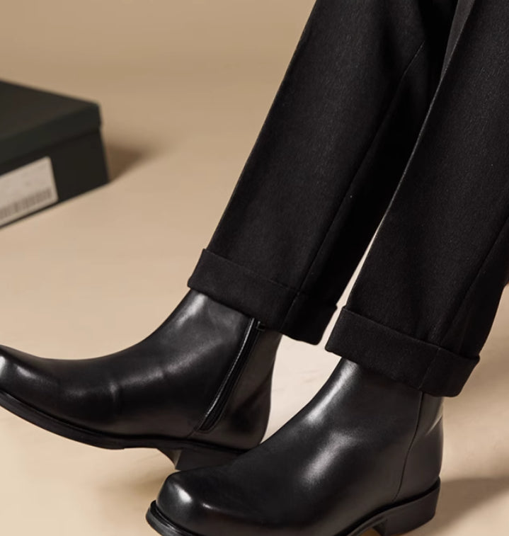 Herren High-top Leder Freizeitschuh – Bild 5 | LuxeStyle