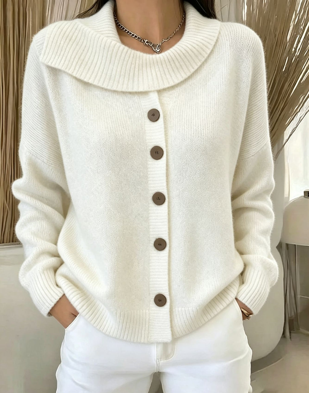 Strick-Cardigan mit Knöpfen