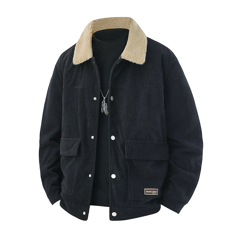 Herren Cord-Jacke mit Revers, gefüttert