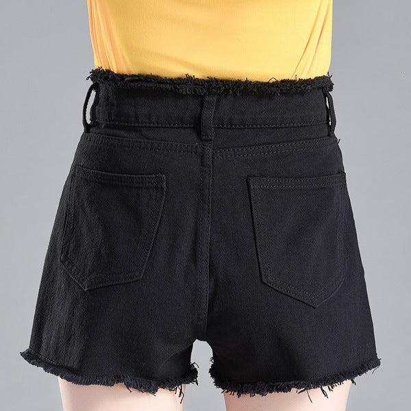 A-Linien Denim Shorts mit Fransen