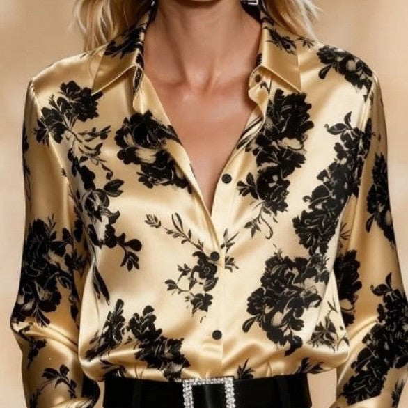 Satinbluse mit 3D-Effekten – Bild 3 | LuxeStyle