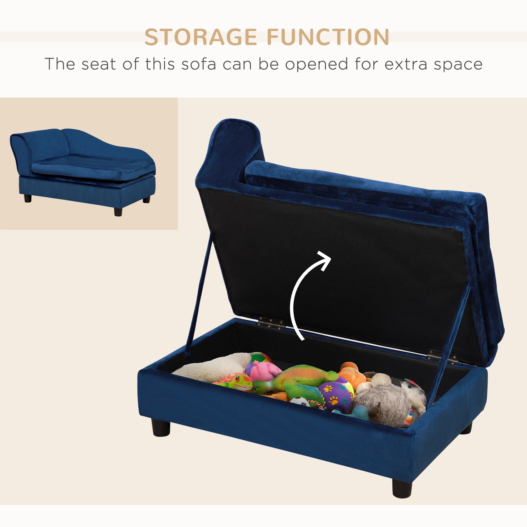 Haustier-Sofa mit Stauraum