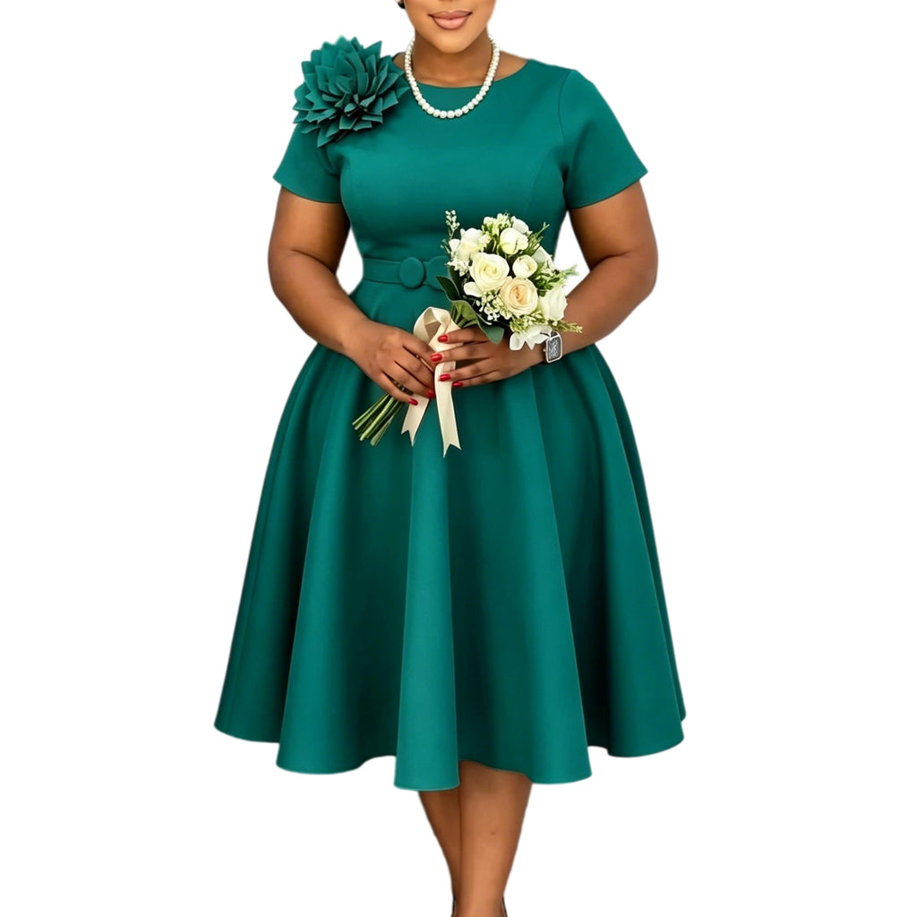 Damenkleid mit grossflächigem Blumenmuster – Bild 6 | LuxeStyle