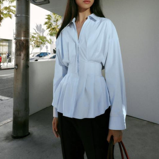 Elegante Plissee-Popeline-Bluse – Bild 5 | LuxeStyle