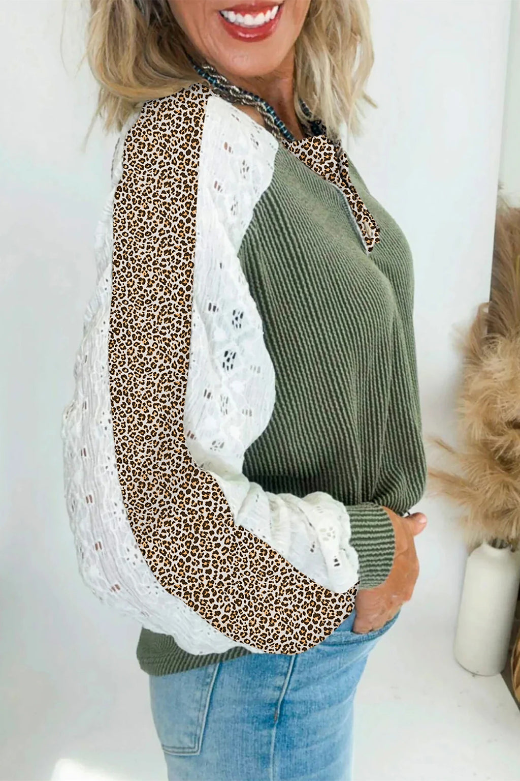 Damen lässiger Druck-Sweatshirt Langarm