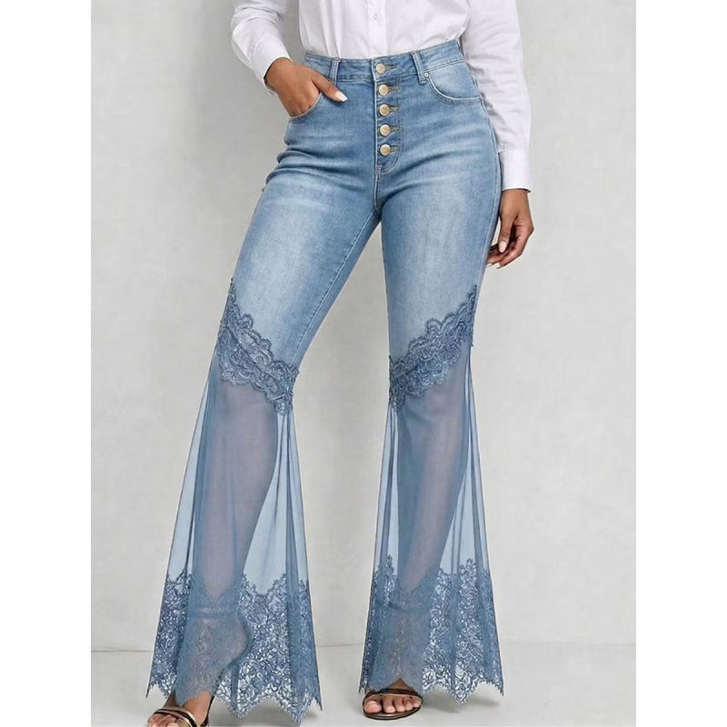 High-Waist Jeans mit ausgestelltem Bein
