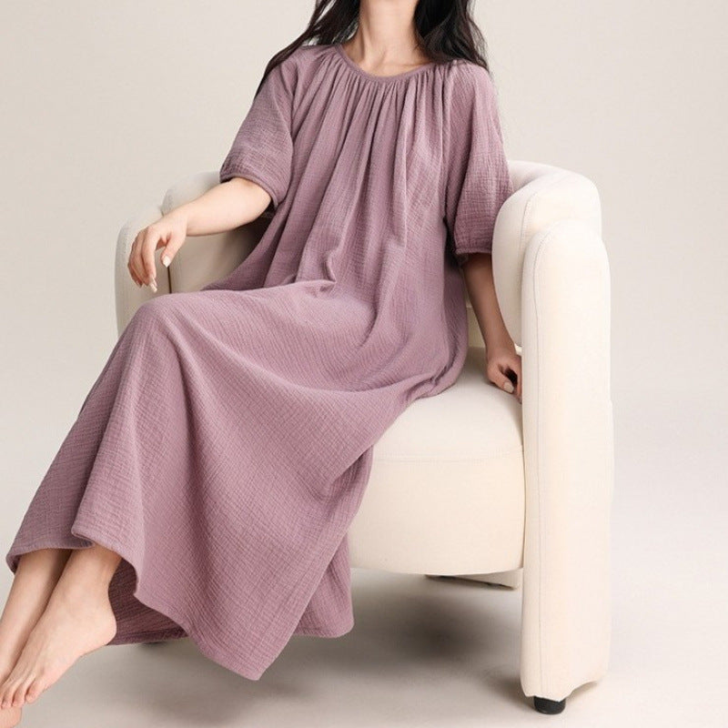 Loungewear-Kleid-Set mit Rundhals und 3/4-Ärmeln