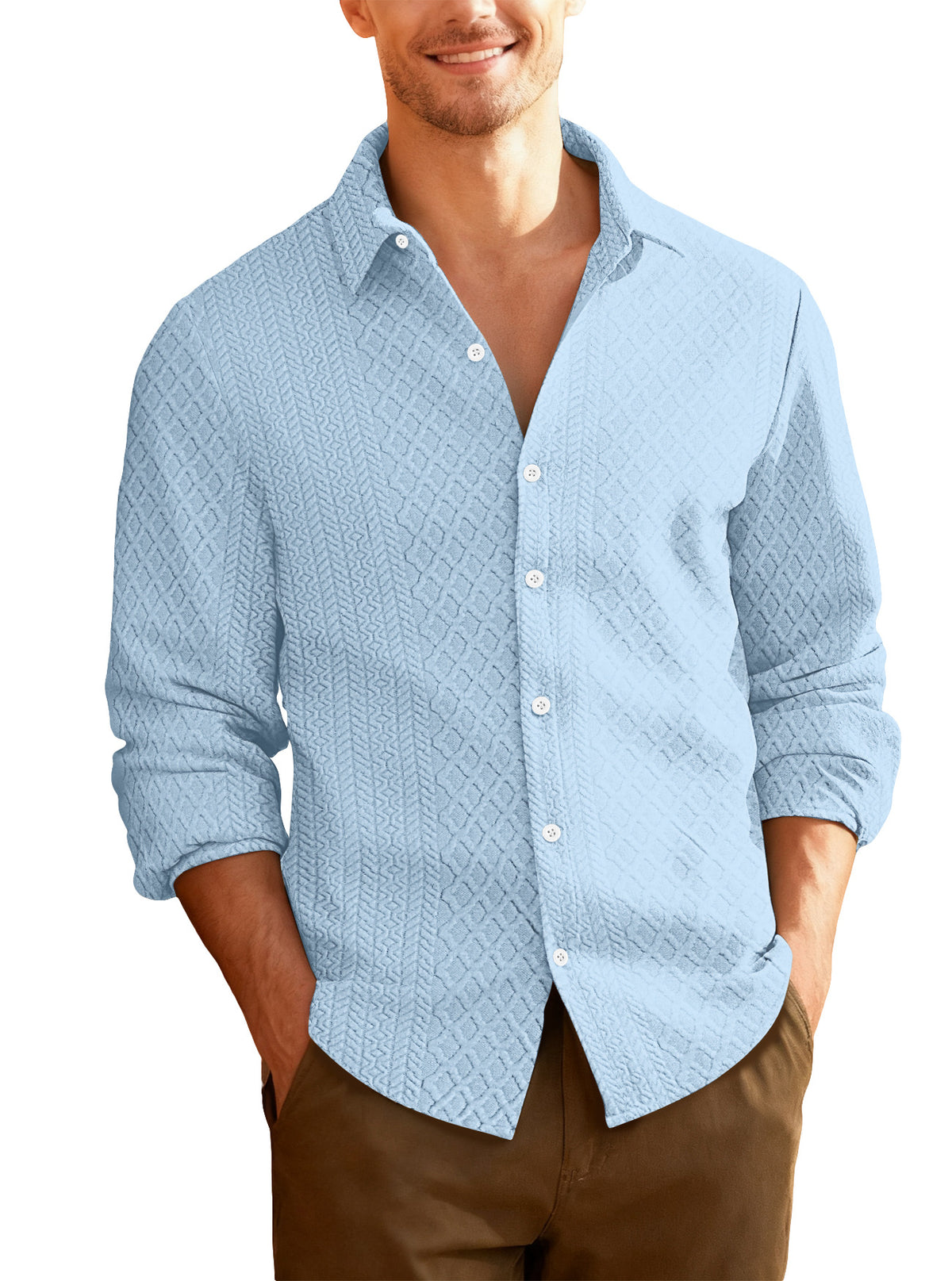 Strickjacke mit Reverskragen für Herren – Bild 8 | LuxeStyle