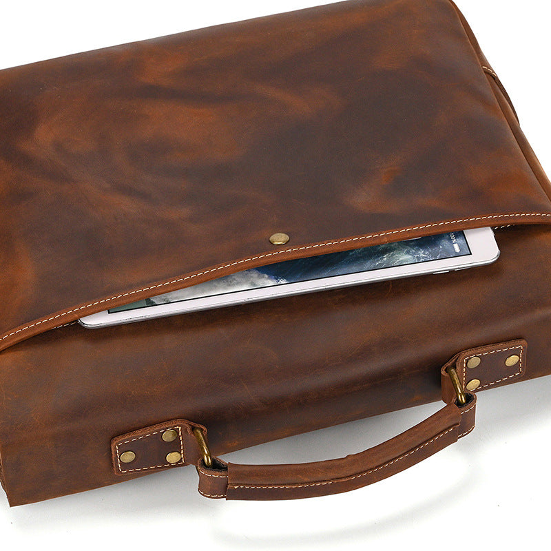 Retro Aktentasche aus Crazy Horse Leder – Bild 20 | LuxeStyle