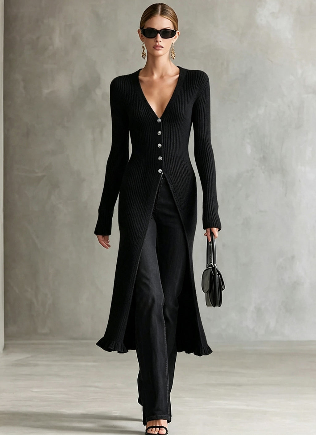 Langer Strick-Cardigan für Damen – Bild 9 | LuxeStyle