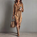 Cord-Hemdblusenkleid mit Rock