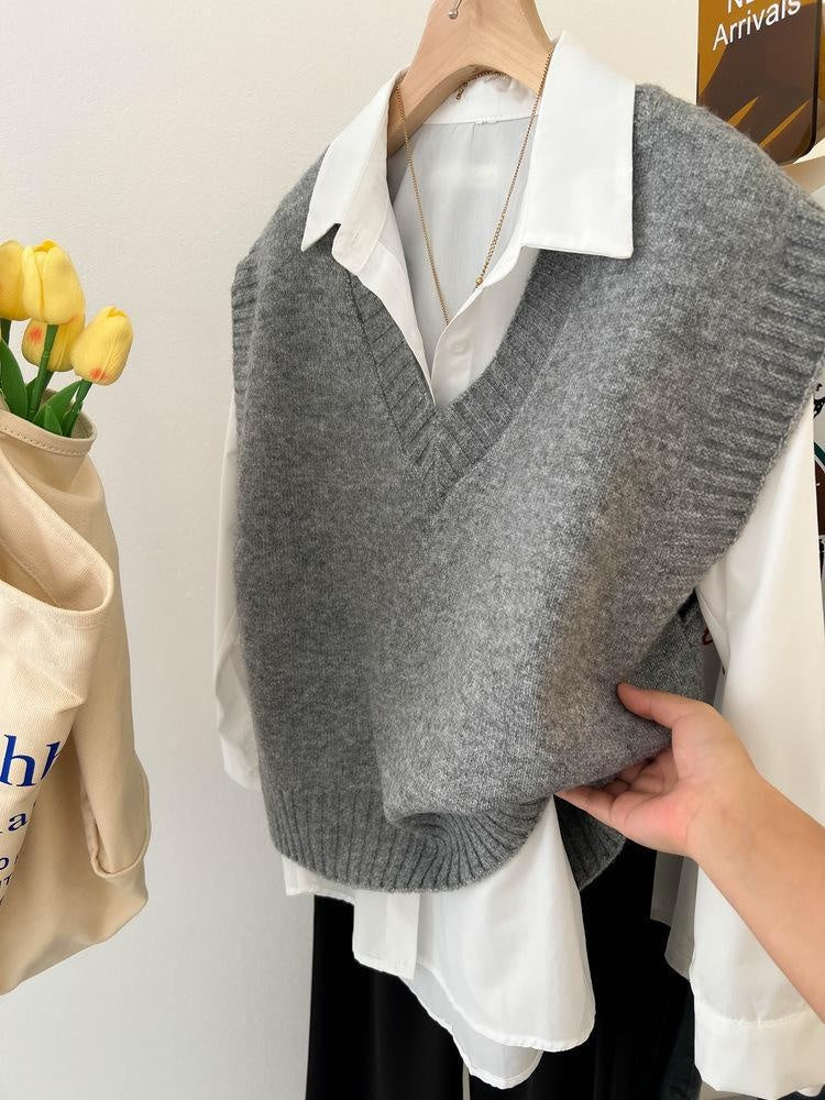Ärmellose Strickweste für Damen