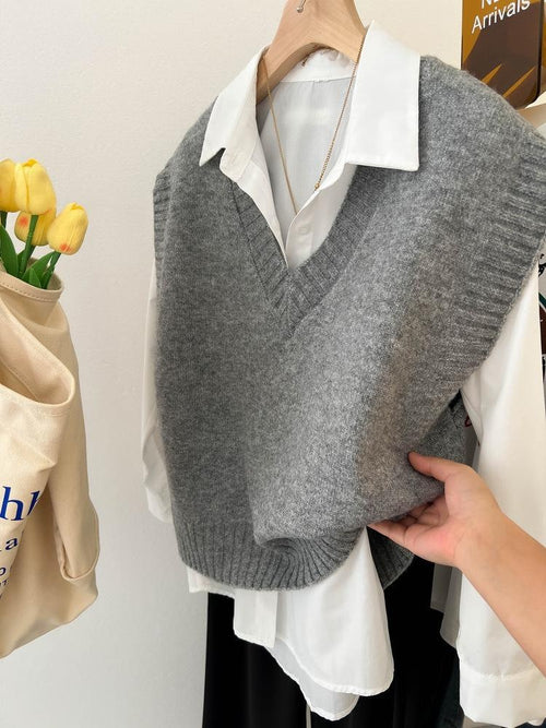 Ärmellose Strickweste für Damen – Ansicht 2