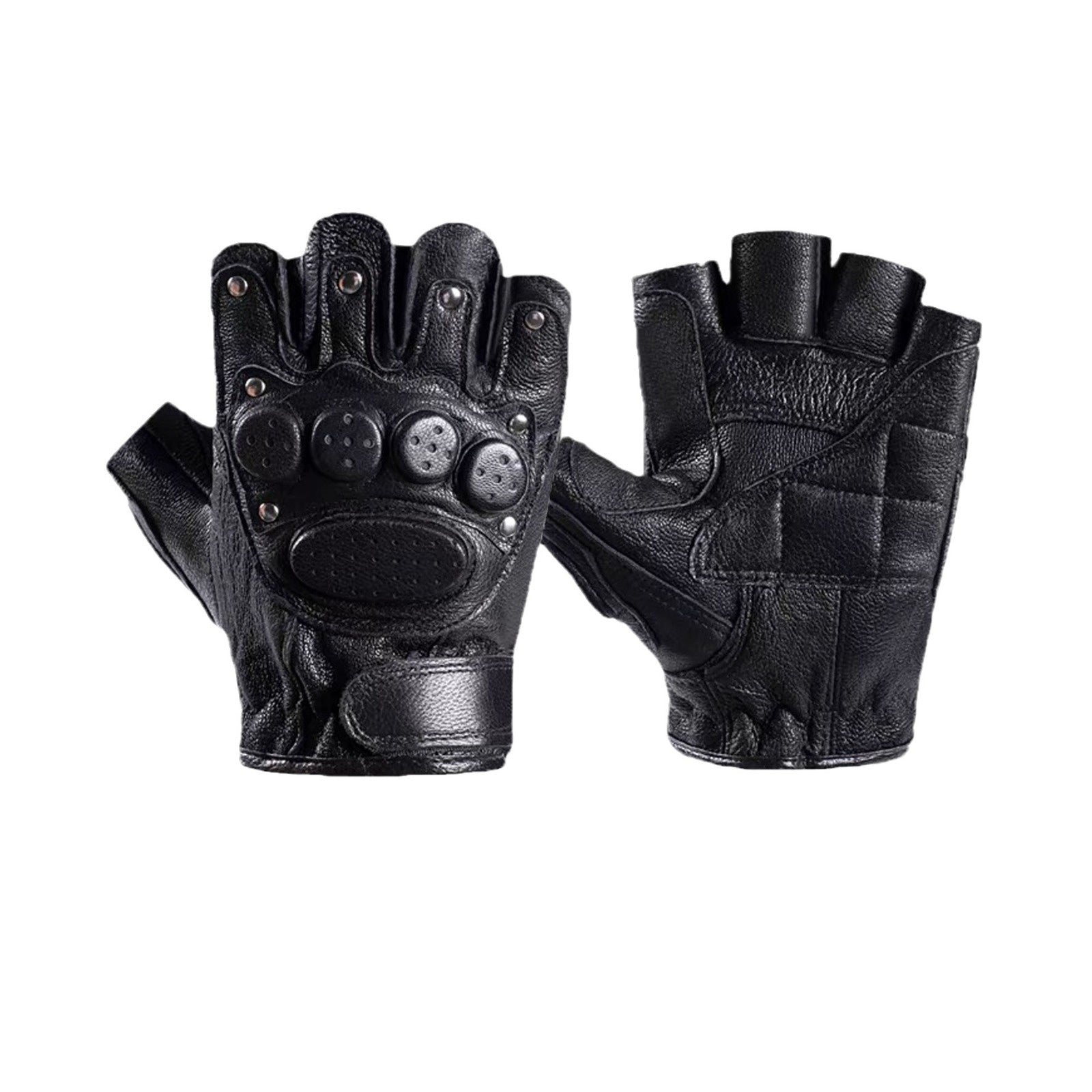Taktische Halbfinger-Lederhandschuhe