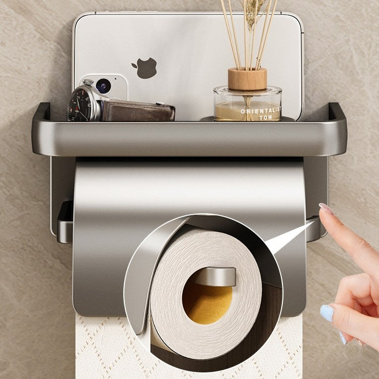 Wandmontierter WC-Papierhalter aus Aluminium