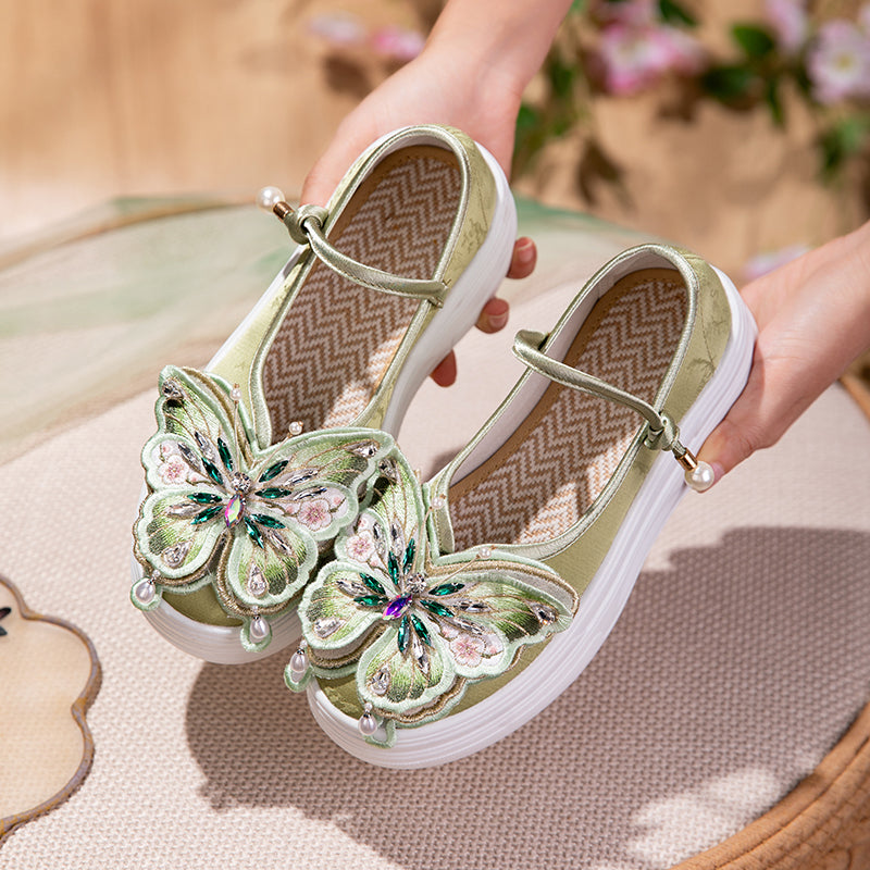 3D Schmetterling Mary Jane Plateau-Schuhe