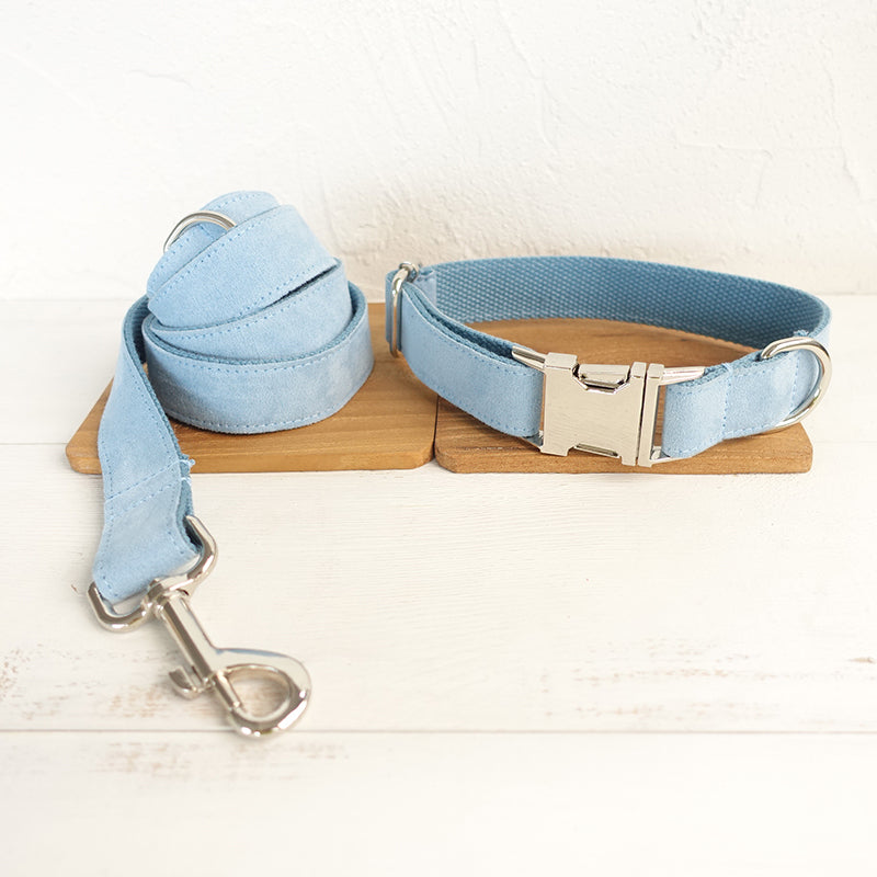 Halsband für Hunde, Samt, Himmelblau – Bild 7 | LuxeStyle
