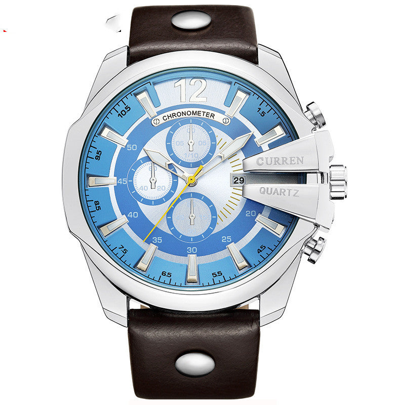 Quarz-Uhr mit Lederarmband, 30 m wasserdicht – Bild 4 | LuxeStyle