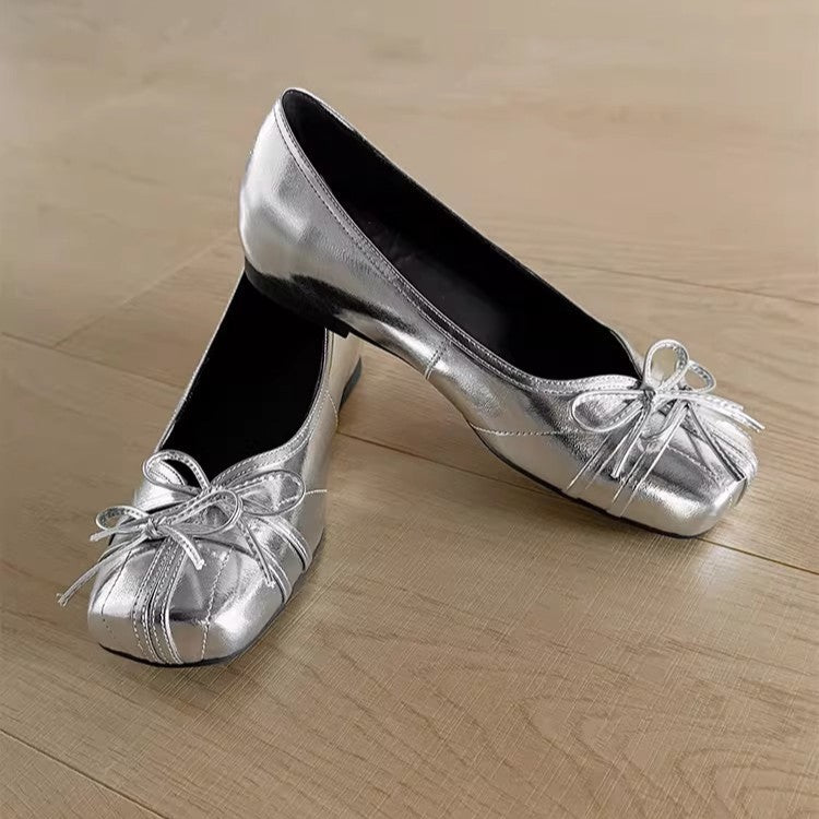 Französische Ballet Flats mit eckiger Spitze