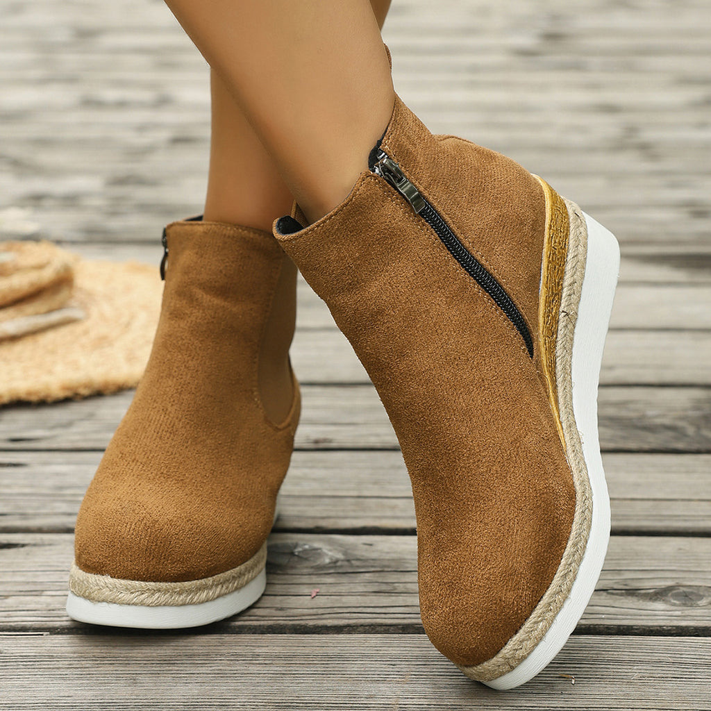 Mid-Calf Wedge Stiefeletten | LuxeStyle