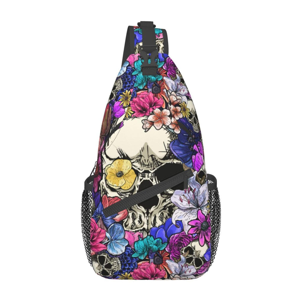 Herren Crossbody Bag mit Totenkopf-Muster