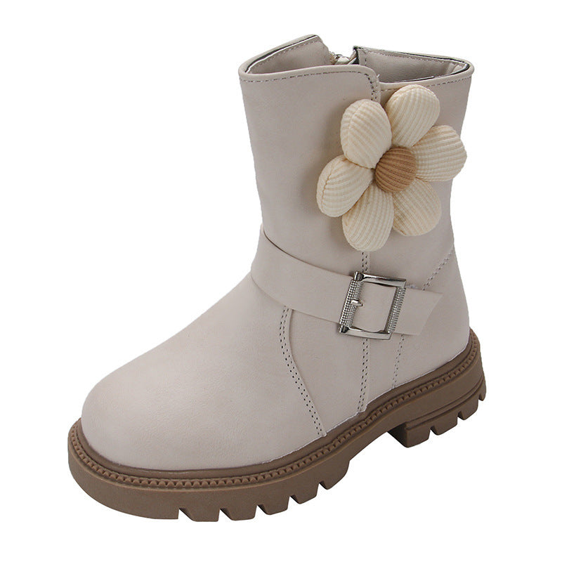 Lederstiefel mit Blumen